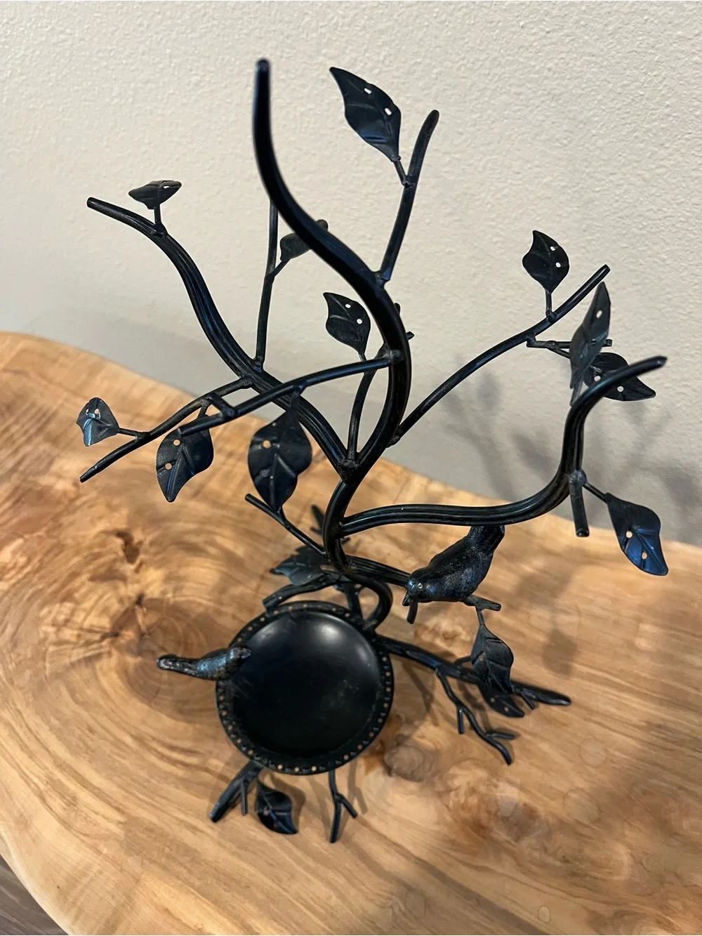 Black Metal Bird and Branch Jewelry Tree - Home Accents
